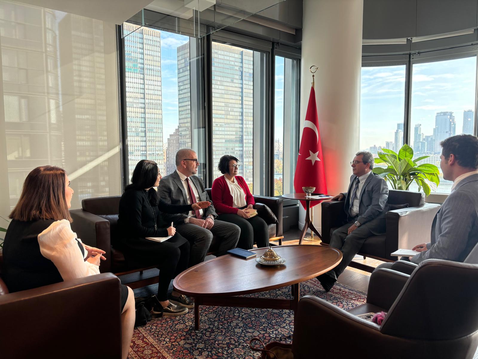 A delegation from the Syrian Negotiation Commission meets with the Turkish Permanent Representative to the United Nations